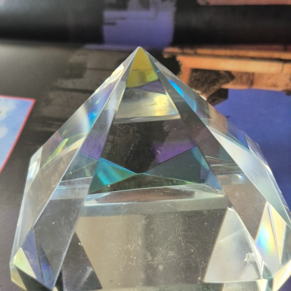 OC by Oleg Cassini Crystal Pyramid with Blue and Yellow Accents - Picture 4 of 11